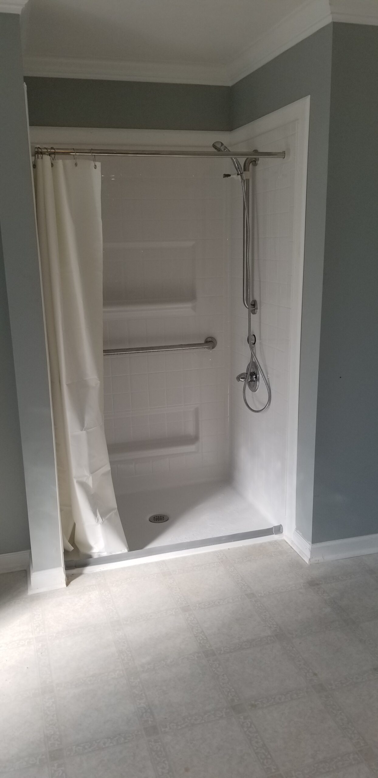 Fiberglass Roll In Shower